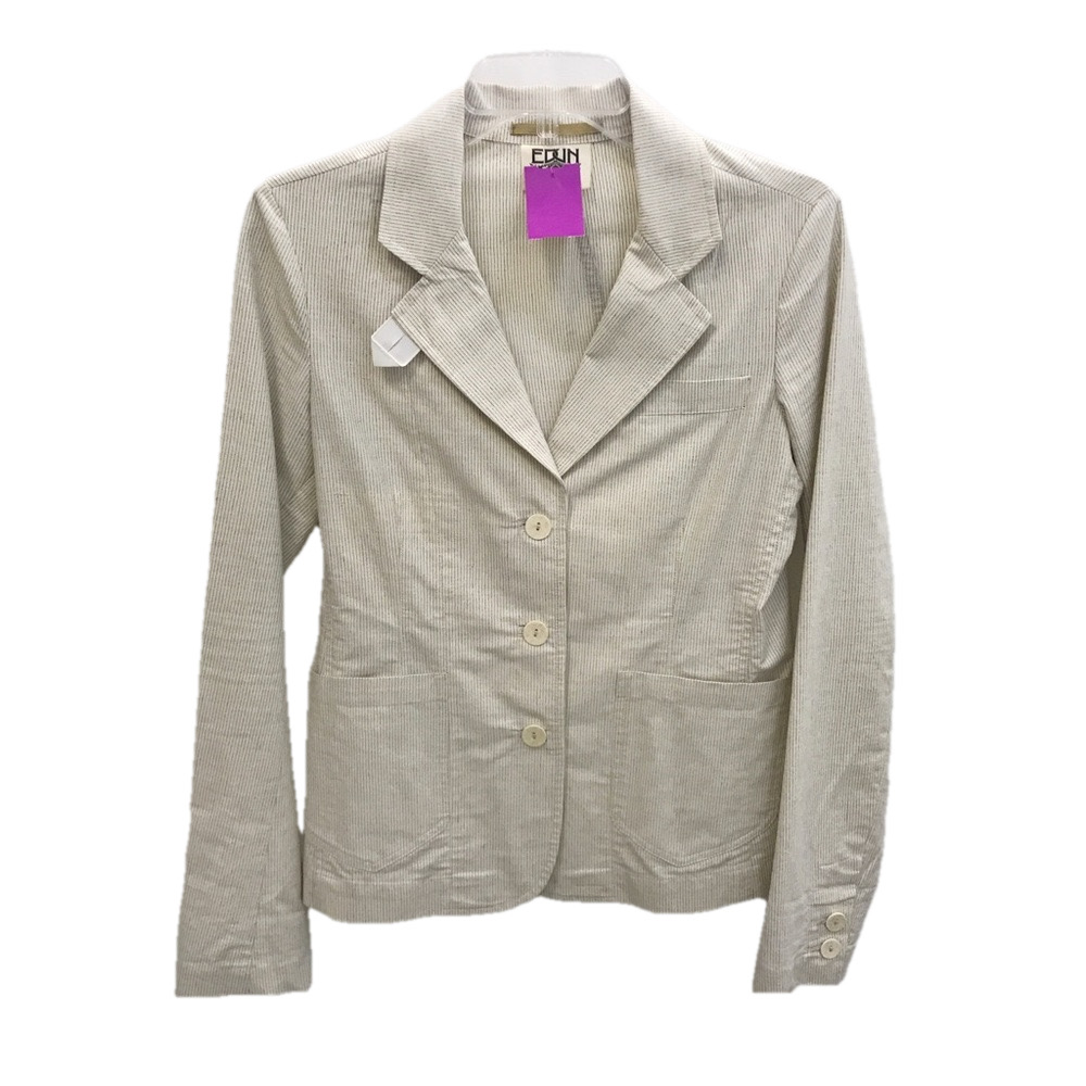 Edun Tan & Grey Pinstriped Blazer